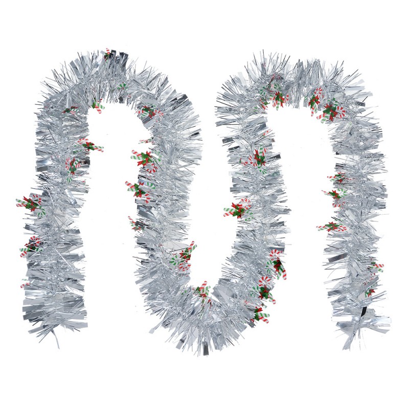 65548 Christmas garland 200 cm Silver colored Plastic