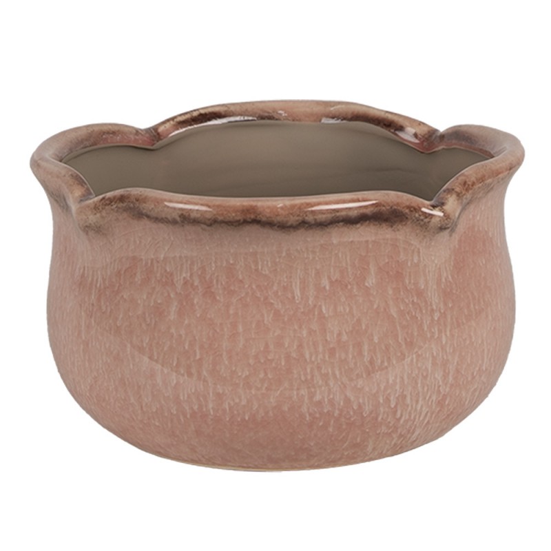 6CE1717P Planter Ø 15x9 cm Pink Ceramic Flower Pot