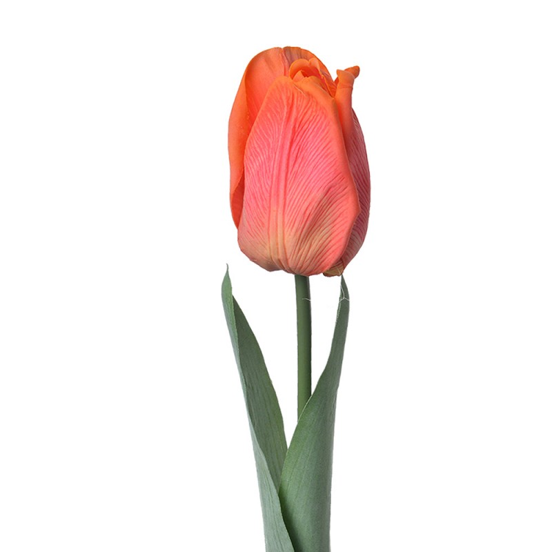 6PL0237 Fleur artificielle Tulipe 50 cm Orange Plastique