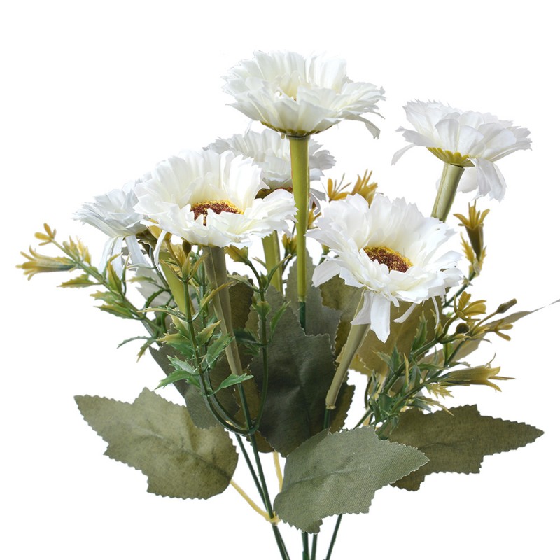 6PL0245 Fleur artificielle 30 cm Blanc Plastique