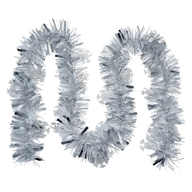 65558 Christmas garland 200 cm Silver colored Plastic