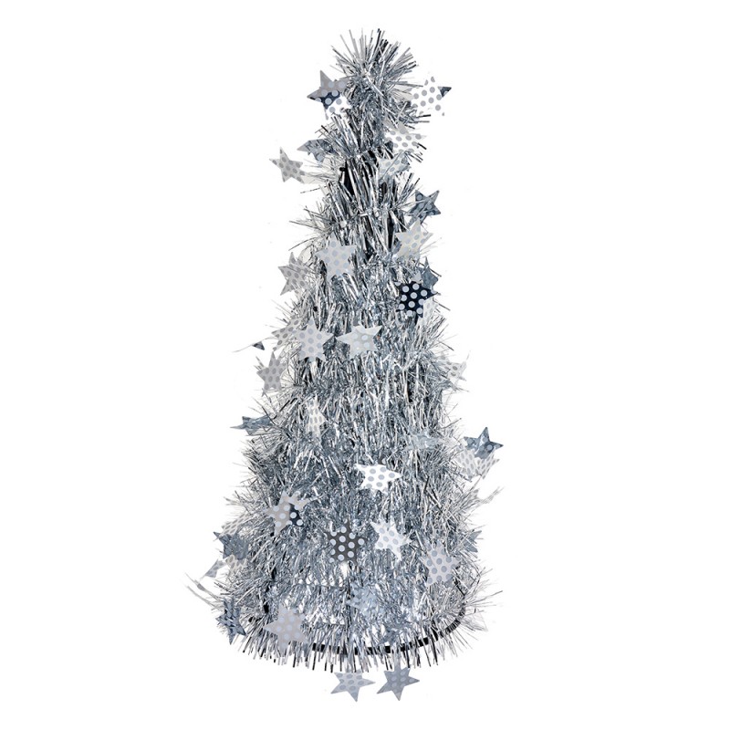 65538M Christmas Decoration Christmas Trees Ø 17x38 cm Silver colored Plastic