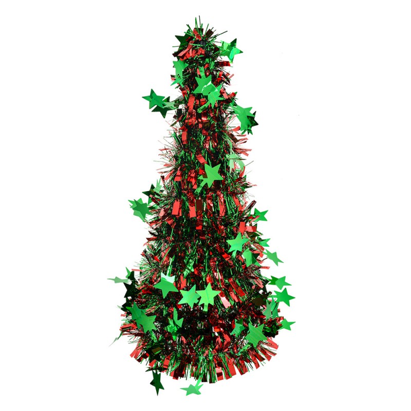 65539M Decorazione di Natalizie Albero di Natale Ø 17x38 cm Rosso Plastica