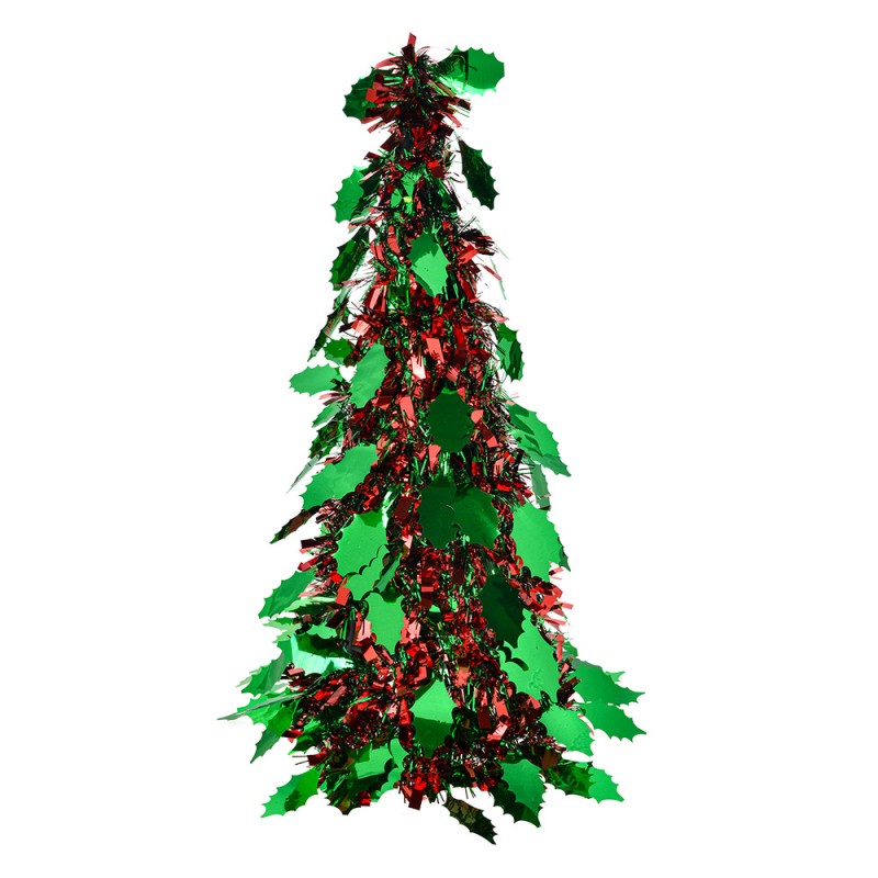 65540L Decorazione di Natalizie Albero di Natale Ø 18x46 cm Rosso Plastica
