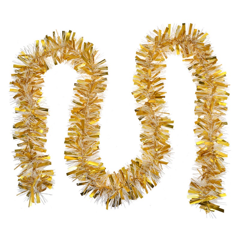 65551 Christmas garland 200 cm Gold colored Plastic