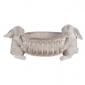 26PR5054 Planter 43x18x19 cm Grey Polyresin Rabbits