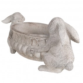 26PR5054 Planter 43x18x19 cm Grey Polyresin Rabbits