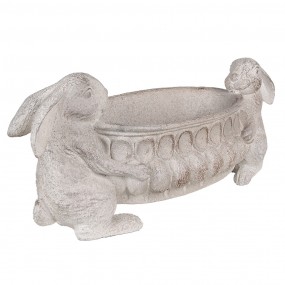 26PR5054 Planter 43x18x19 cm Grey Polyresin Rabbits