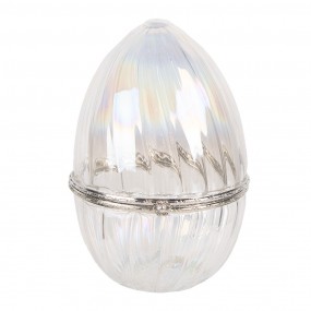 26GL4476 Storage Jar Egg Ø 9x13 cm Transparent Glass