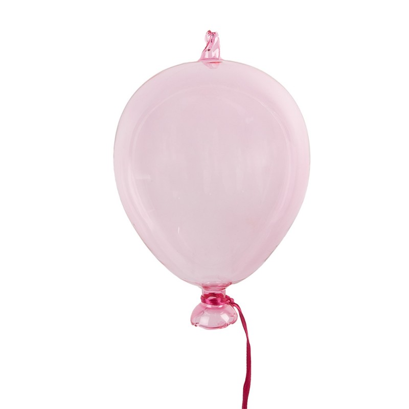 6GL4436 Decorative Pendant Balloon Ø 7x14 cm Pink Glass