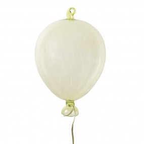 26GL4437 Decorative Pendant Balloon Ø 7x14 cm Green Glass