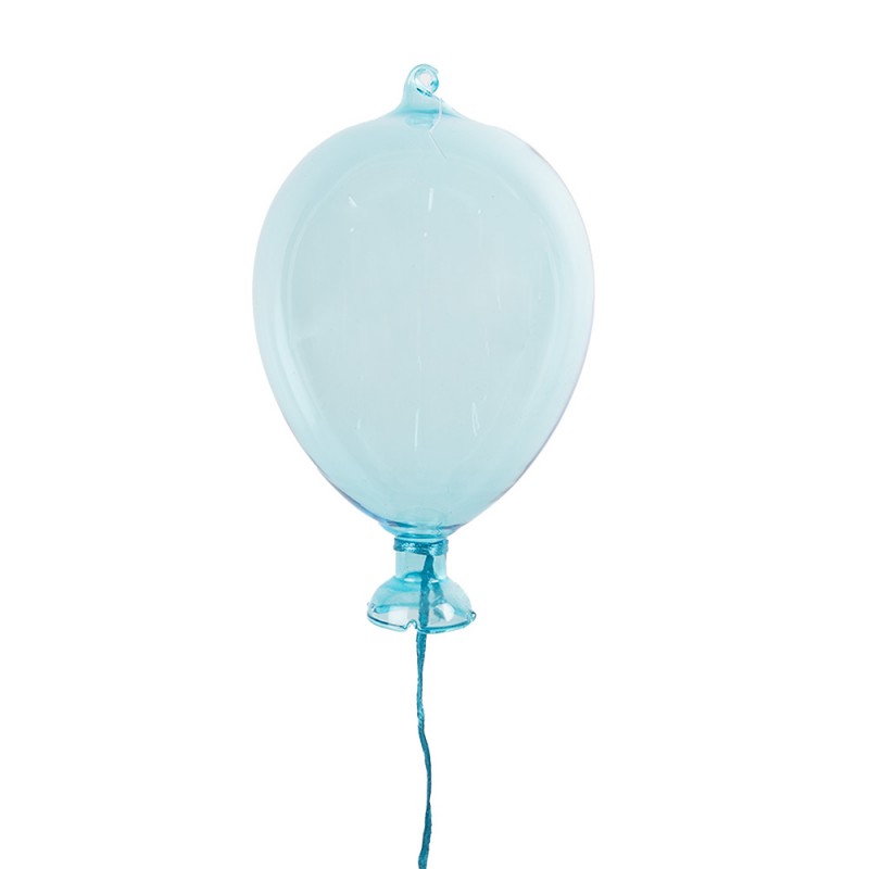 6GL4438 Decorative Pendant Balloon Ø 7x14 cm Blue Glass