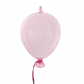 26GL4439 Decorative Pendant Balloon Ø 10x17 cm Pink Glass
