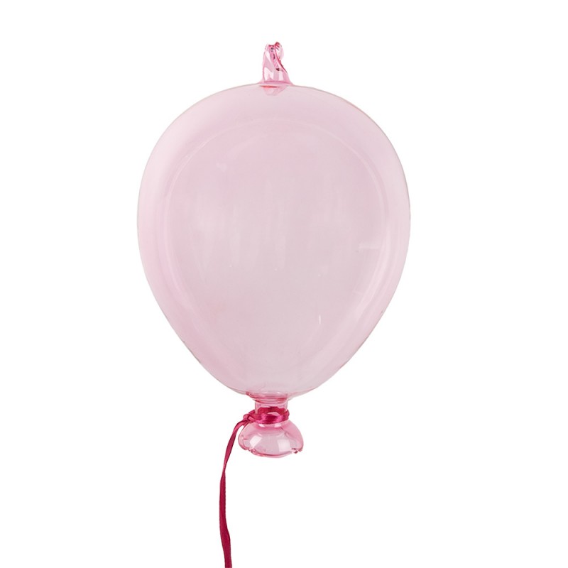 6GL4439 Decorative Pendant Balloon Ø 10x17 cm Pink Glass