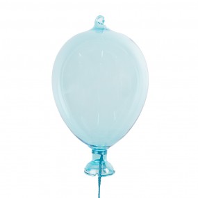 26GL4440 Decorative Pendant Balloon Ø 10x17 cm Blue Glass