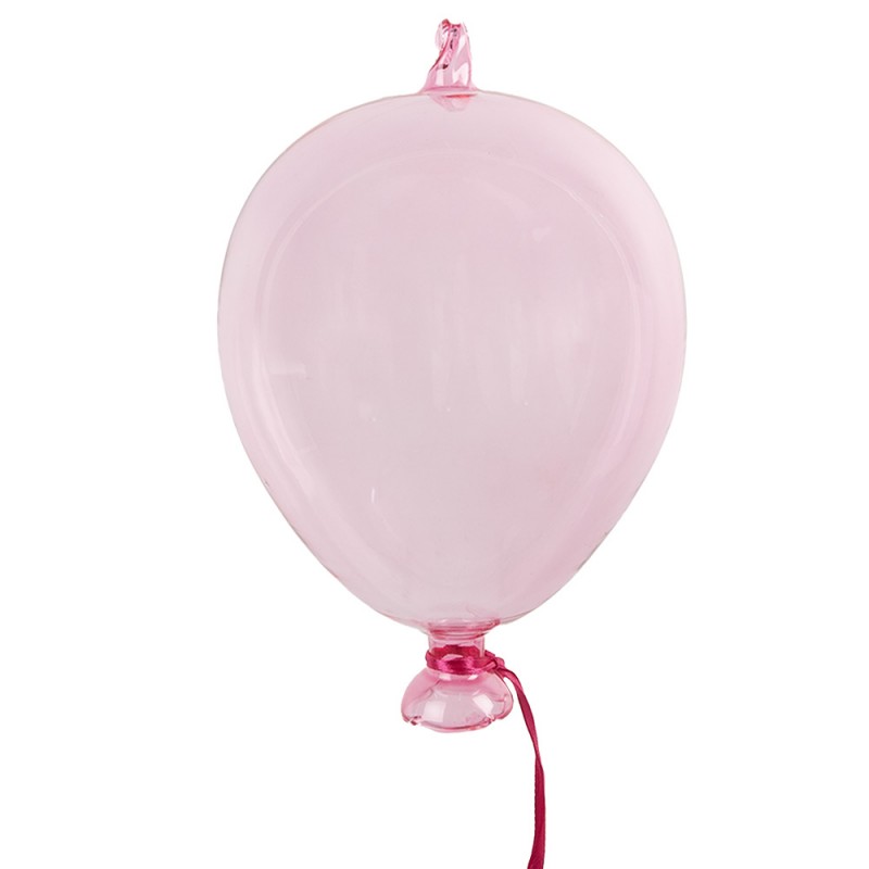 6GL4442 Decoratie Hanger Ballon Ø 14x21 cm Roze Glas