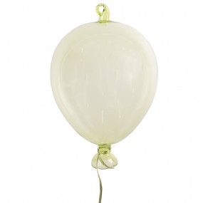 26GL4443 Decorative Pendant Balloon Ø 14x21 cm Green Glass