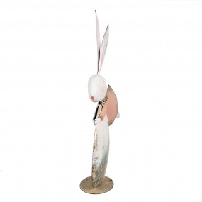 25Y1215 Dekorationsfigur Kaninchen 56 cm Weiß Eisen