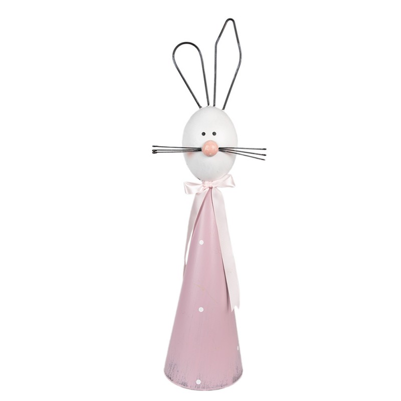 5Y1220 Decorative Figurine Rabbit 60 cm White Pink Iron