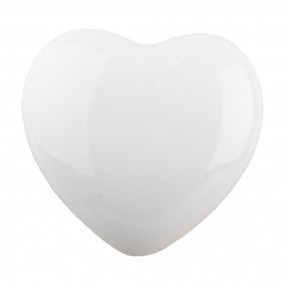 262319 Pomello 4 cm Bianco Ceramica A forma di cuore Pomello per mobili