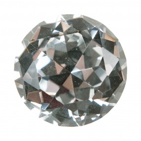 262647 Poignée de porte Ø 3 cm Transparent Fer Verre Diamant Rond Bouton de meuble