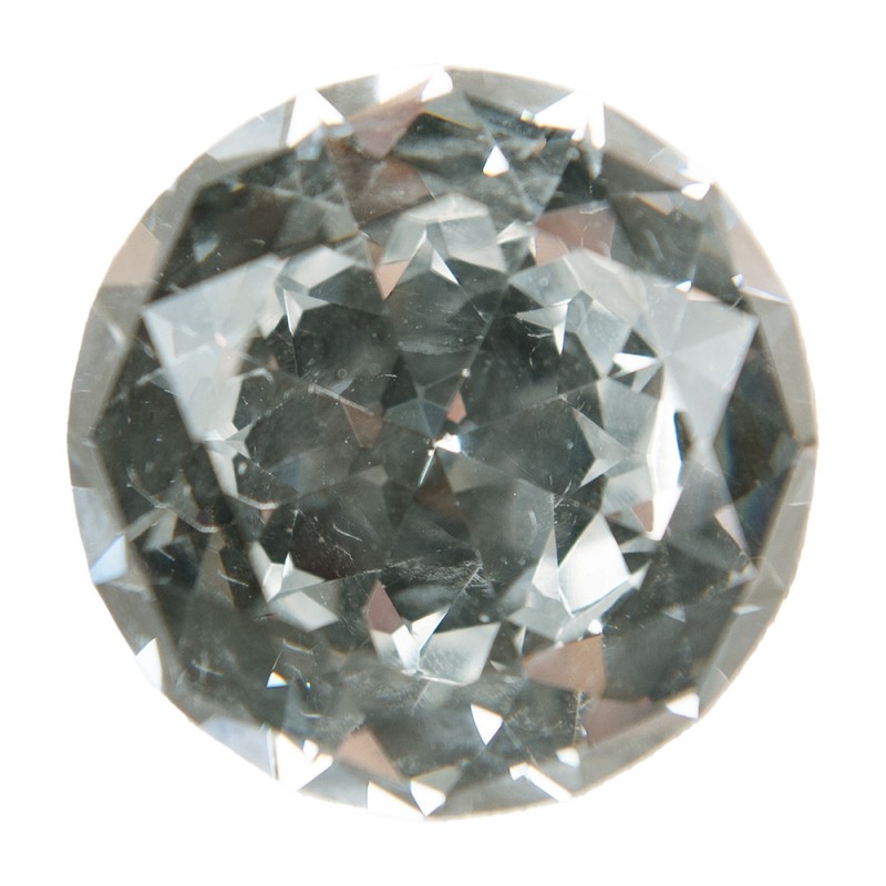 62648 Pomello Ø 4 cm Trasparente Ferro Vetro Diamante Rotondo Pomello per mobili