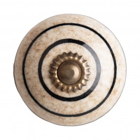 264176 Pomello Ø 4 cm Marrone Nero  Ceramica A righe Rotondo Pomello per mobili