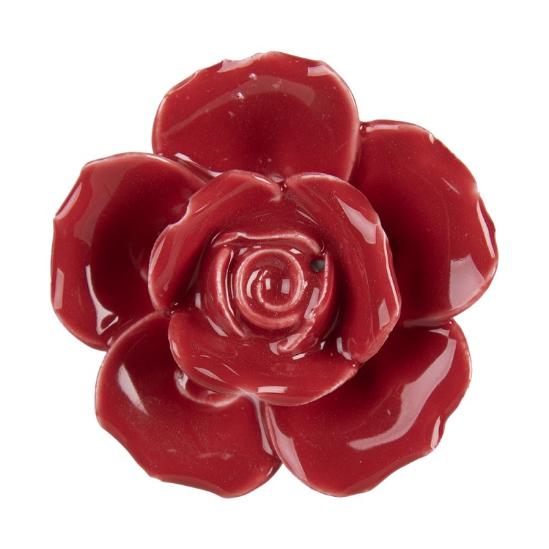 64277 Türknauf Ø 4 cm Rot Keramik Rose Möbelknopf