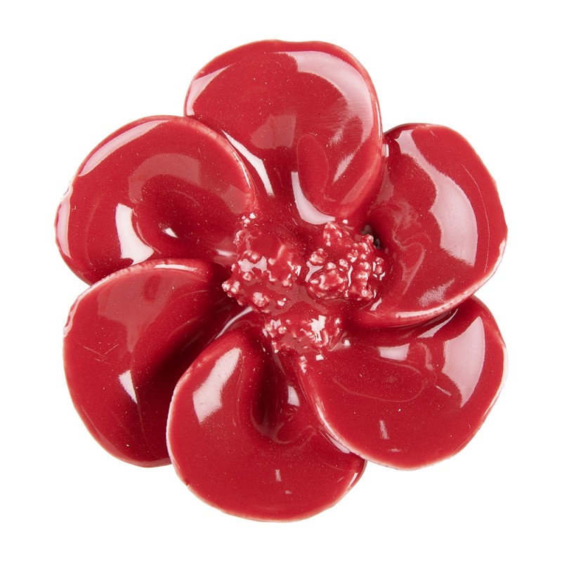 64278 Türknauf Ø 4 cm Rot Keramik Blume Möbelknopf