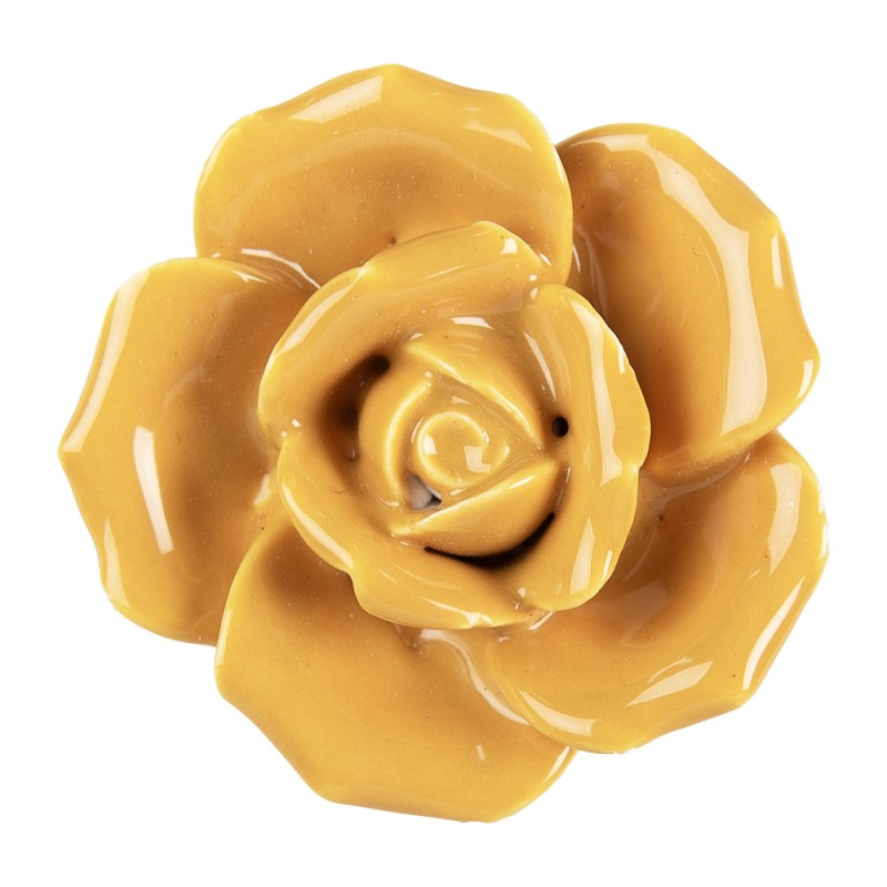 64282 Türknauf Ø 4 cm Gelb Keramik Blume Möbelknopf