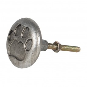 264684 Pomello Ø 4 cm Color argento Ferro Zampa di cane Rotondo Pomello per mobili
