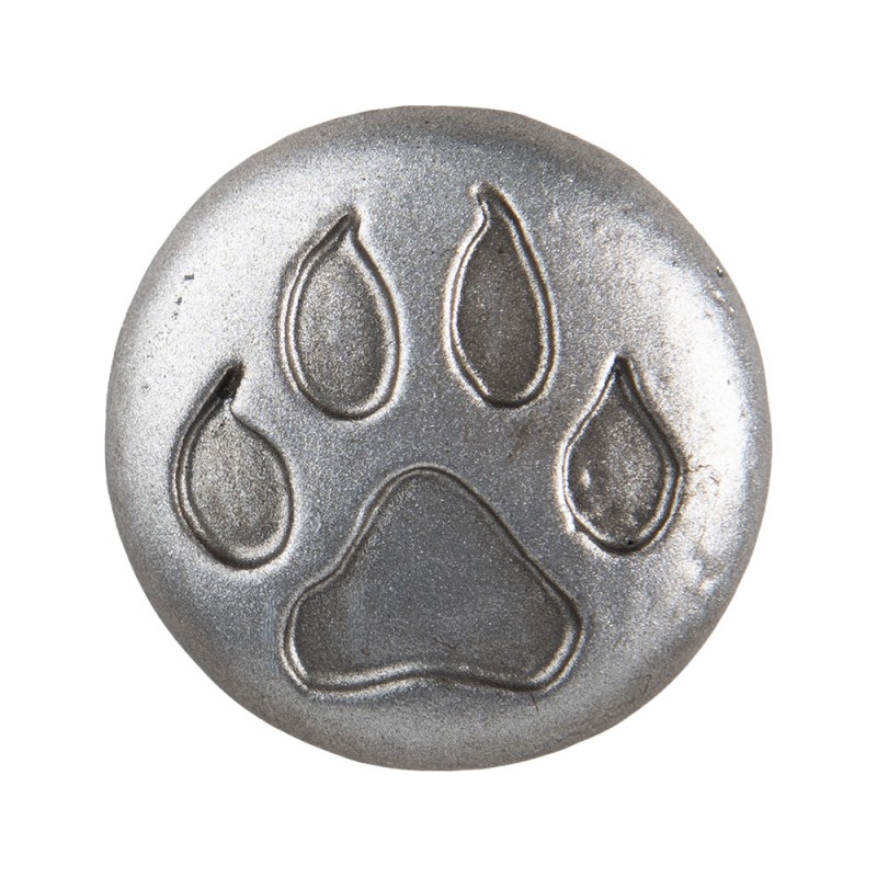 64685 Pomello Ø 4 cm Color argento Ferro Zampa di cane Rotondo Pomello per mobili