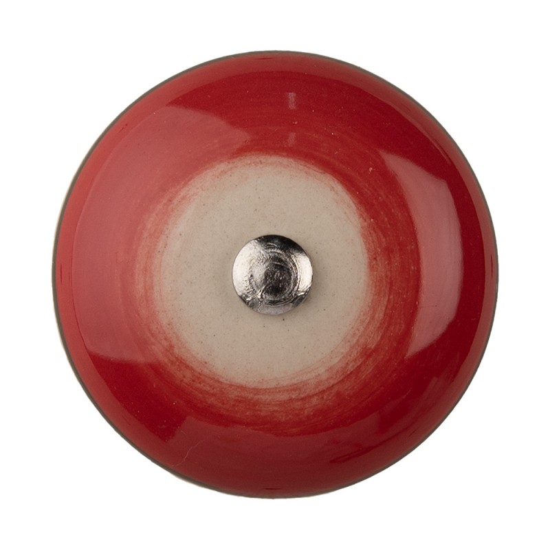 64703 Pomello Ø 4 cm Rosso Ceramica Rotondo Pomello per mobili