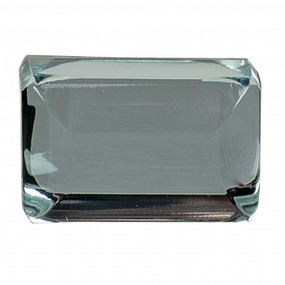 264865 Deurknop Set van 4  4 cm Transparant Glas Rechthoek Meubelknop