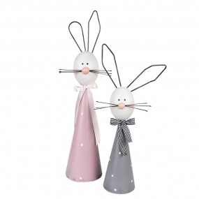 26Y5593 Decorative Figurine Rabbit 48 cm Grey Iron