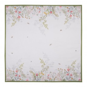 2WFF01 Tablecloth 100x100 cm White Cotton Flowers Table cloth