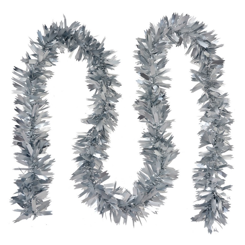 65562ZI Christmas garland 200 cm Silver colored Plastic