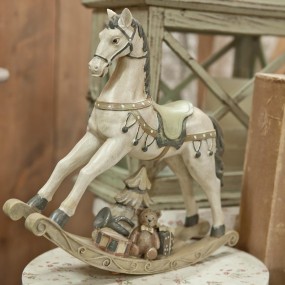 26PR0037 Figurine Horse 30x8x27 cm White Polyresin Christmas Decoration