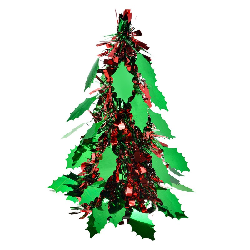 65540S Decorazione di Natalizie Albero di Natale Ø 12x25 cm Rosso Plastica
