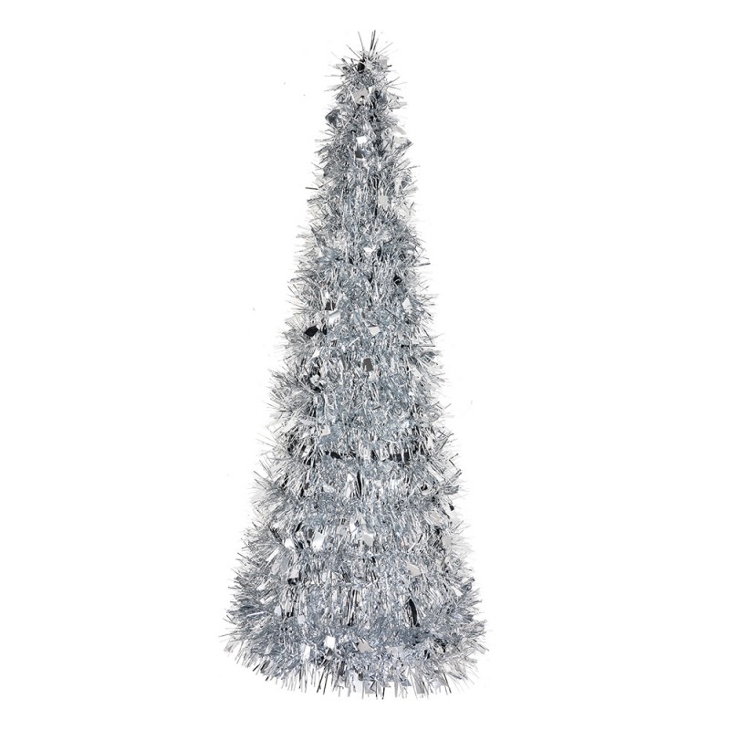 65541L Decorazione di Natalizie Albero di Natale Ø 18x46 cm Color argento Plastica