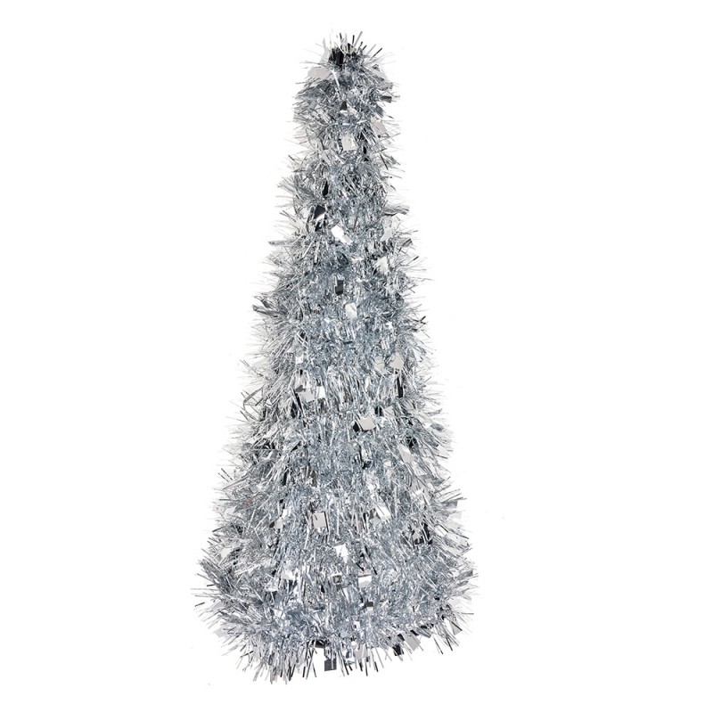 65541M Christmas Decoration Christmas Tree Ø 16x38 cm Silver colored Plastic
