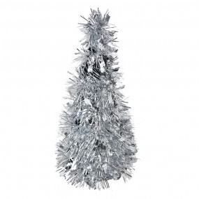 265541S Weihnachtsdekoration Weihnachtsbaum Ø 12x25 cm Silberfarbig Kunststoff