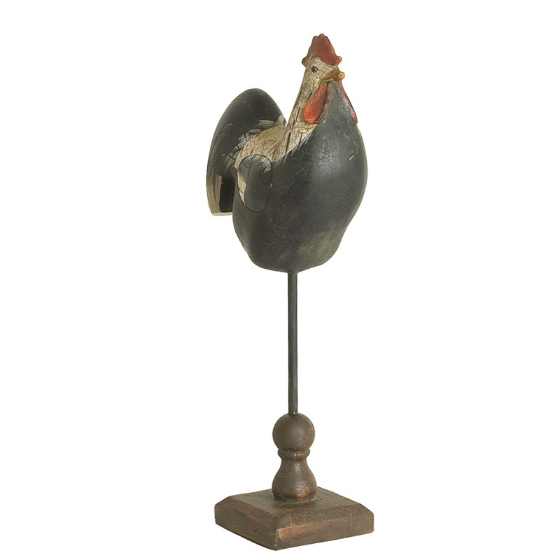 6PR0146 Figurine Rooster 16x8x34 cm Black Polyresin Home Accessories