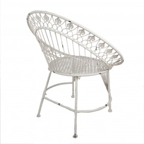 25Y1199 Chaise de jardin 82x50x90 cm Blanc Fer