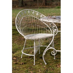 25Y1199 Chaise de jardin 82x50x90 cm Blanc Fer