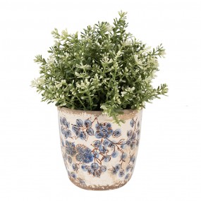 26CE1619XS Pot de fleurs Ø 11x10 cm Beige Bleu Céramique Fleurs Pot de fleurs d'intérieur