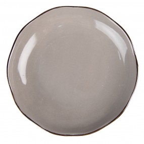 26CEDP0114 Breakfast Plate Ø 20 cm Grey Ceramic Round Plate