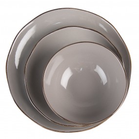 26CEDP0114 Breakfast Plate Ø 20 cm Grey Ceramic Round Plate