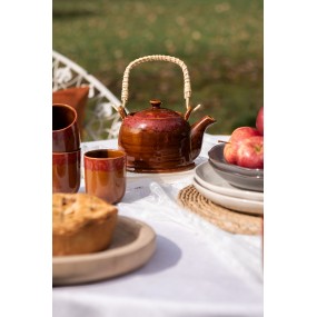26CEMU0138 Tazza 150 ml Marrone Rosso Ceramica Bicchiere da tè