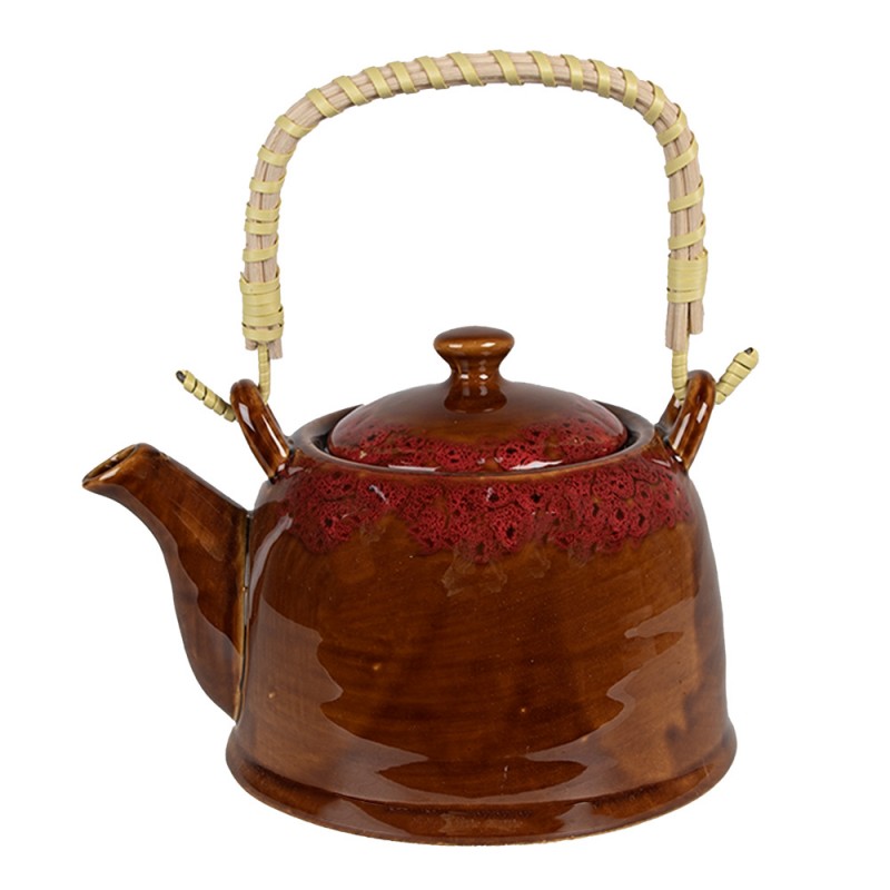 6CETE0138 Teapot with Infuser 750 ml Brown Red Ceramic Tea pot